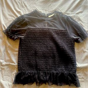Black Ruffled Shirt
